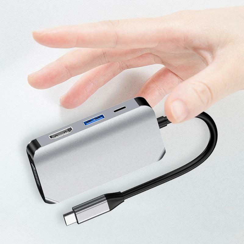 Mini 4-in-1 Display Port Hub TV Adapter Cable Expansion Dock Digital Wire Parts