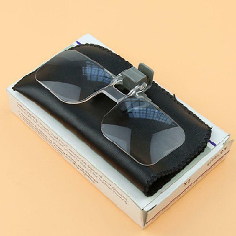 High Quality Portable Frameless Magnifier Folding Handfree Clip On Clear Glasses