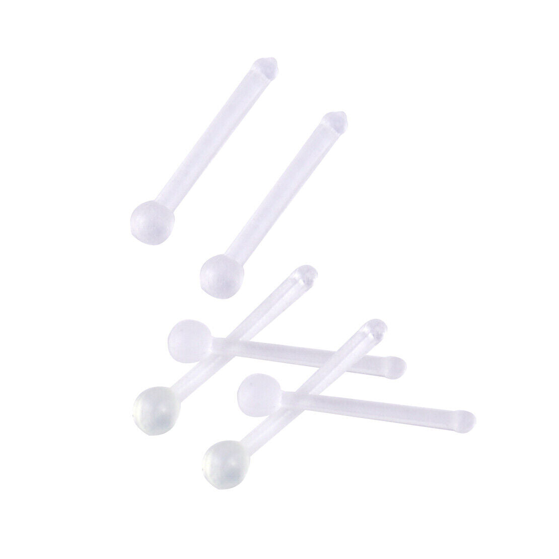 20X Clear Nose Ear Stud Retainers 2mm Ball Bioflex Pin Body Piercing Silicone Li
