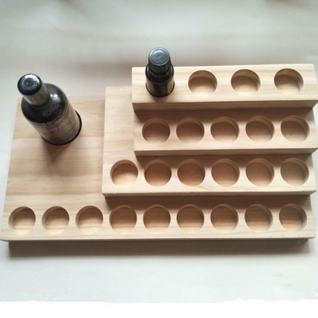 Wooden Essential Oils Bottle Shelf Aromatherapy Oil Display Storage Rack Stand