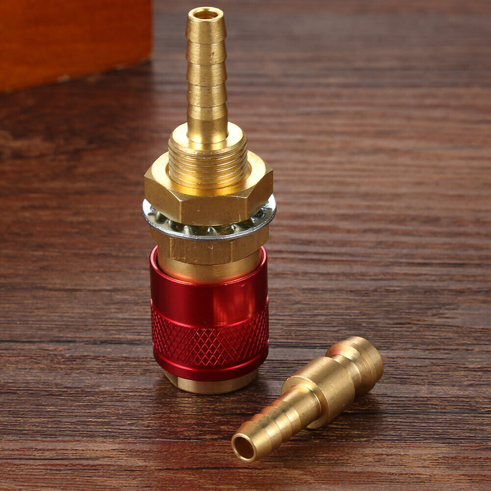 6mm Water Cooled Gas Adapter M6 Welding Torch Quick Hose Connector (Red)