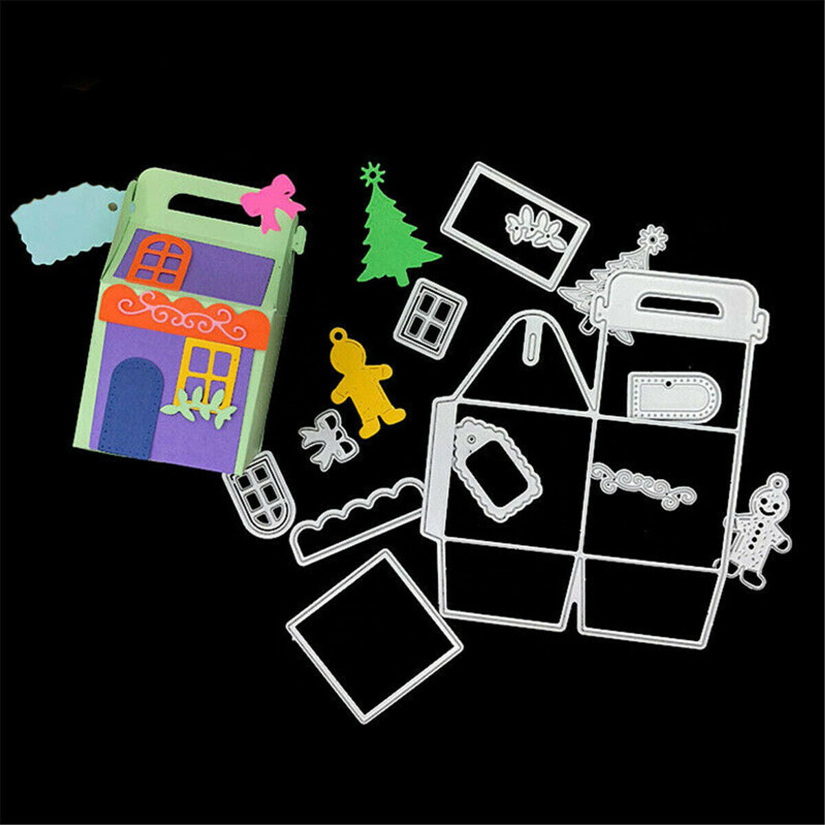 House Box Metal Cutting Dies Embossing Stencil DIY Scrapbooking Album Card Mold