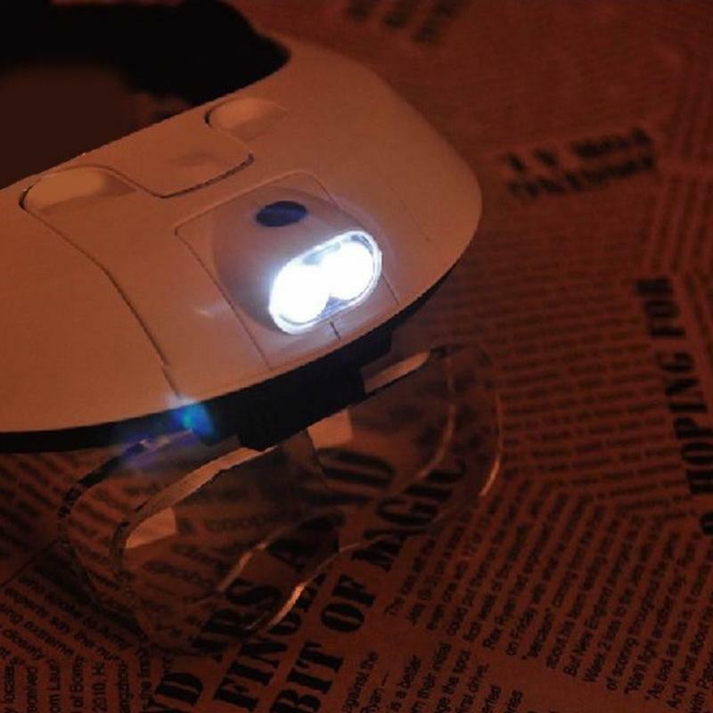 LED Lamp Light Headband Headset Head Jeweler Magnifier Magnifying Glass Loupe