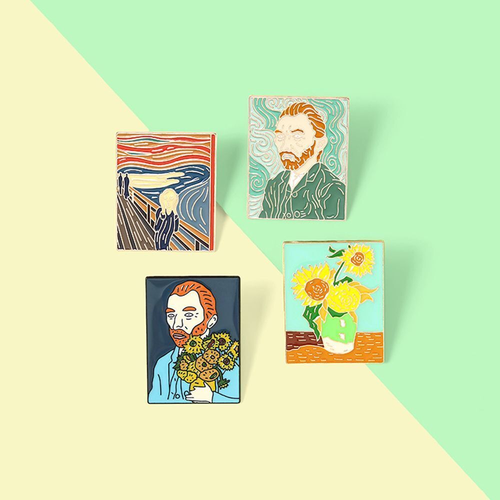 Accessories Van Gogh Kwai Pin Van Gogh Brooch Costume Jewelry Enamel Badge