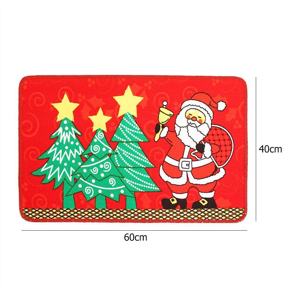Christmas Santa Claus Tree Non Slip Water Absorbent Floor Rugs Carpet Mats