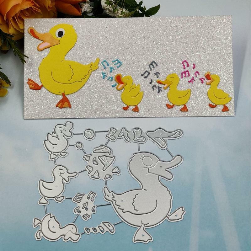 Singing Baby Mother Ducks Metal Cutting Dies Stencil DIY Scrapbooking Template