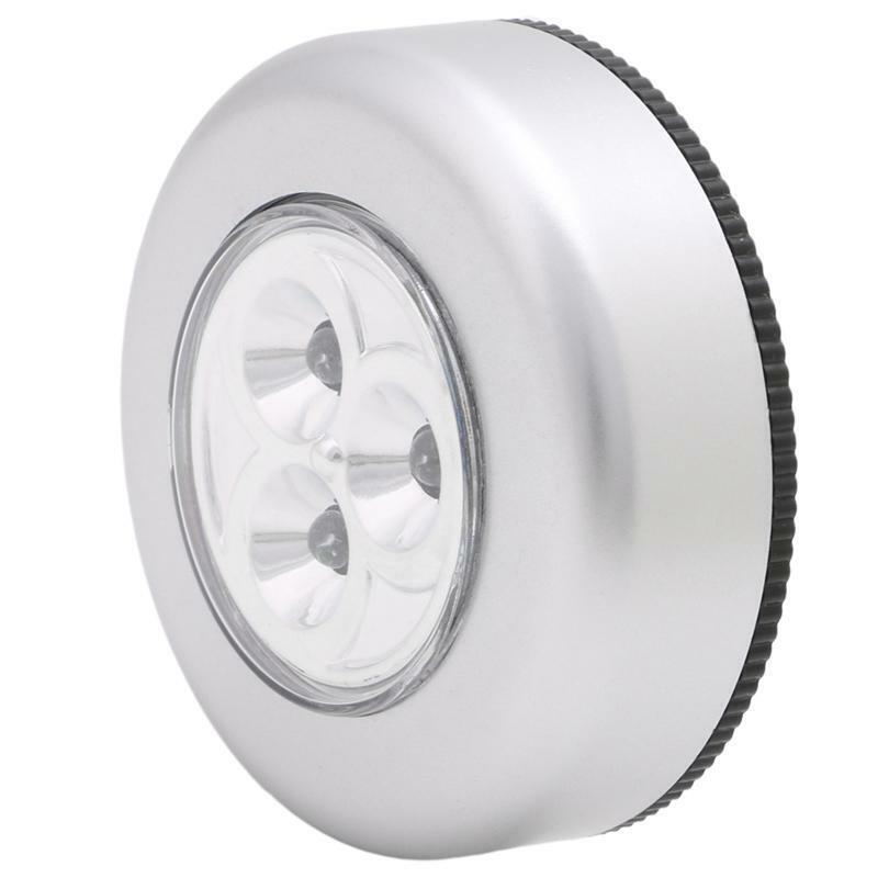 3 LED Car Home Wall Camping Touch Push Lamp Battery Powered Night Light