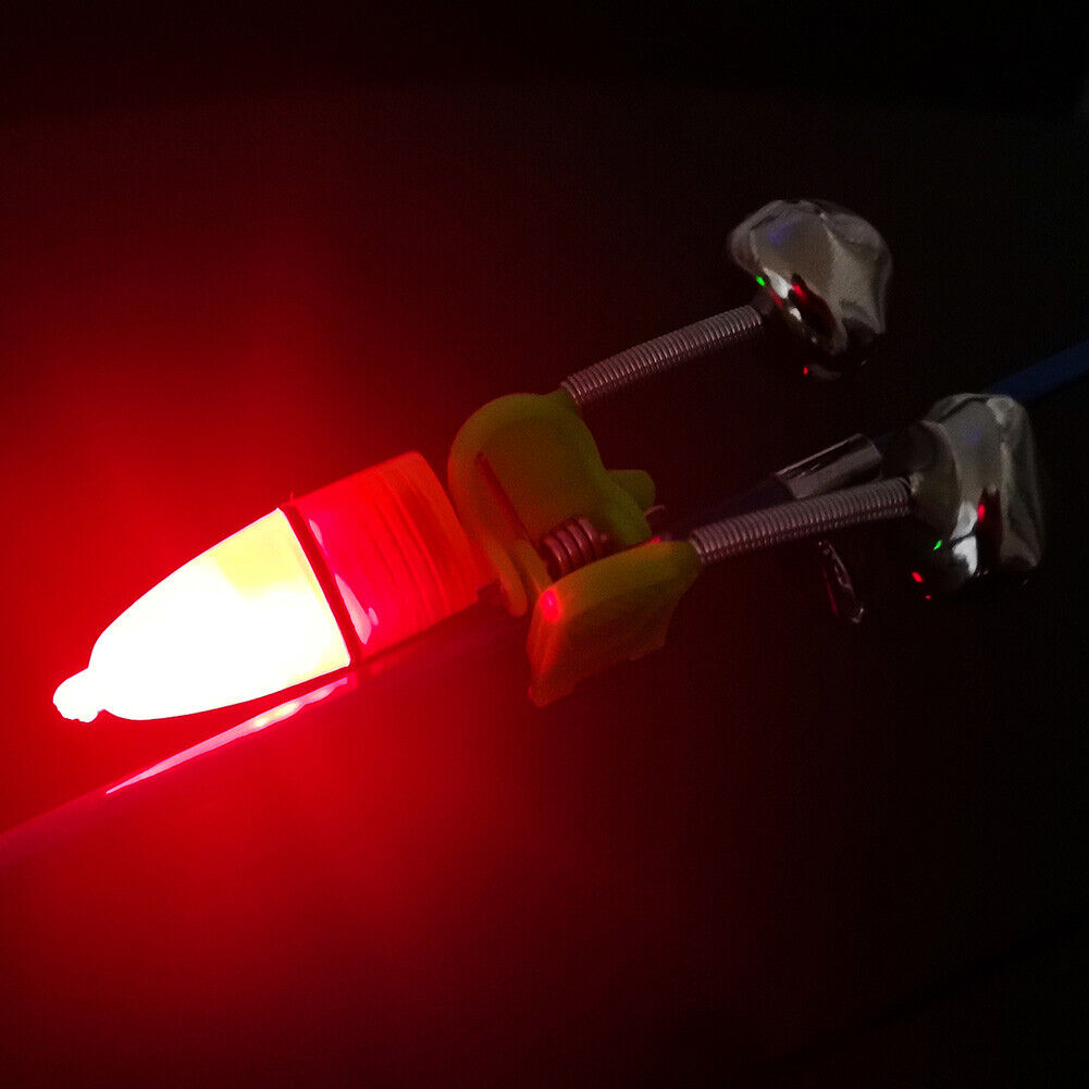 10pcs Night Fishing Rod Bite Alarm Light Bells Ring Indicator (Light Green)