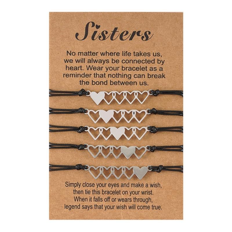 5x Sister Bracelet Jewelry Christmas Birthday Gifts for Couples Lover Friends