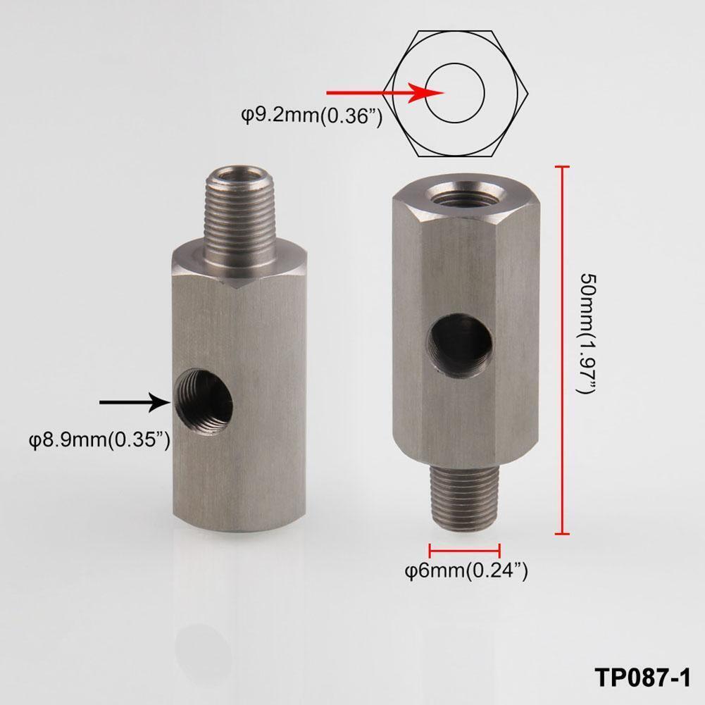 1/8in BSPT Oil Pressure Sensor Tee to NPT Adapter Turbo Feed Line Gauge T