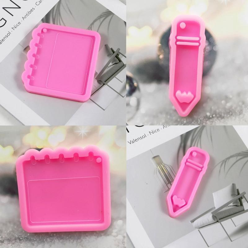 Pencil Notebook Shape Silicone Molds Jewelry Making Keychain Polymer Clay Mold
