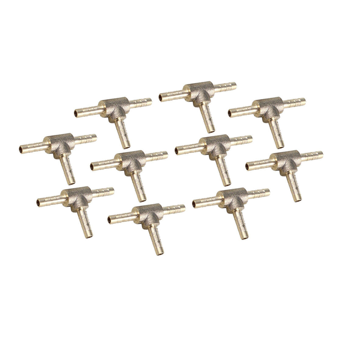 10Pcs 4mm 1/8 Inch 3 Way Tee T Hose Barb Connector Pipe Adapter Fitting Brass