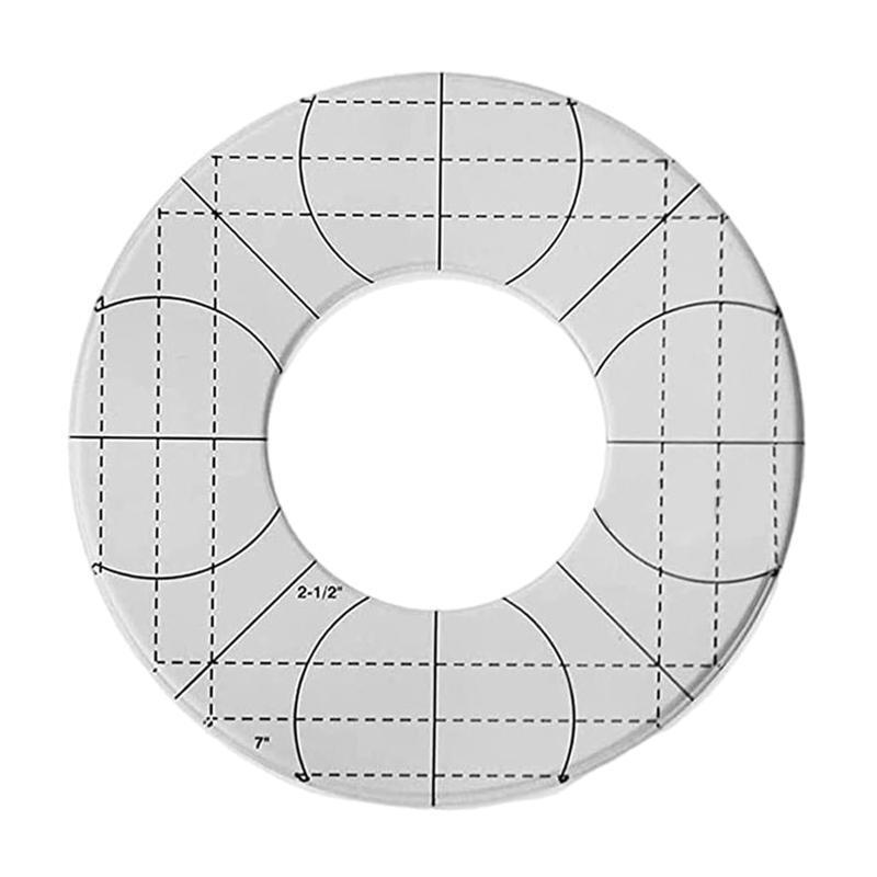 5pcs Circles Templates Quilting Frames Non-Slip Sewing Rulers Low-handle Quilted