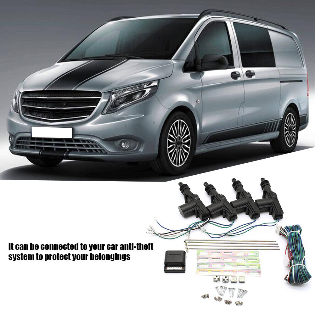 12V Car Door Lock Actuator 4 Doors Keyless Entry System Central Locking Kit