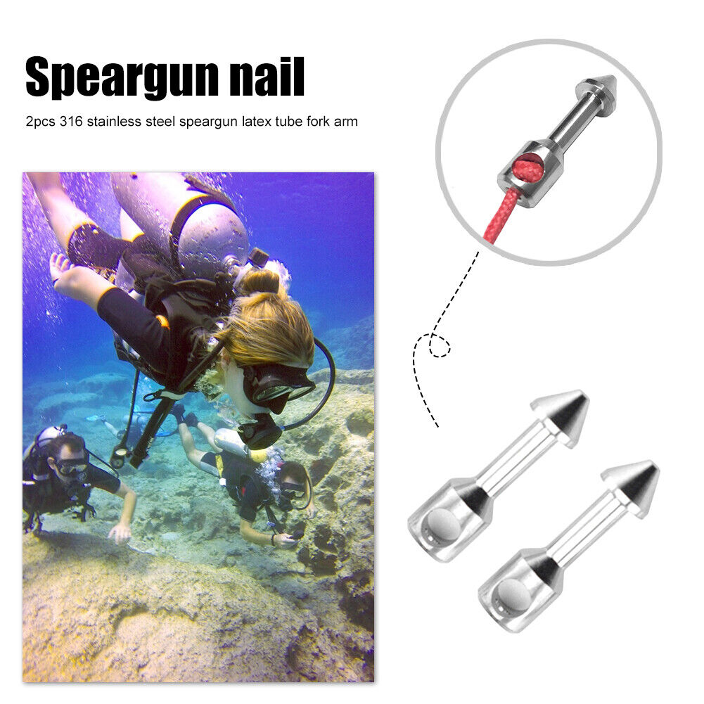 2x Stainless Steel Spear Band Wishbone Nail for Spearfishing Fishing Tackle
