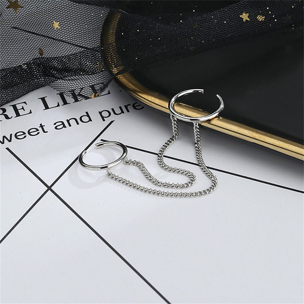 Wedding Birthday Gifts Punk Rock Chain Ring Jewlery Accessories Two-Finger Ring