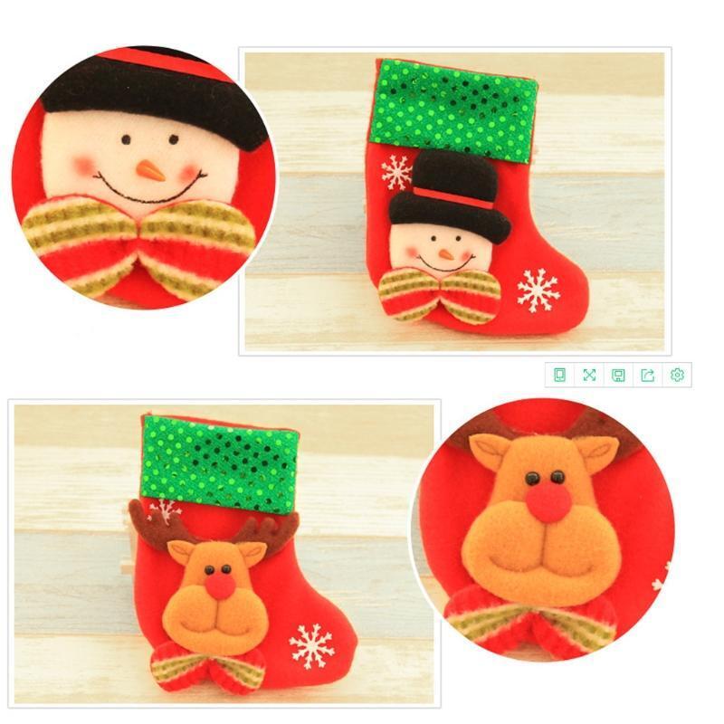 Christmas Santa Socks Cute Ornaments Festival Party Xmas Tree Hanging Decoration