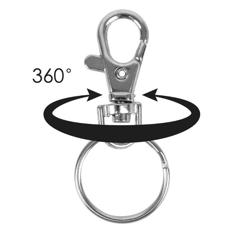 Keychain Set 20 Lanyard Snap Buckles + 20 Key Rings for Key Jewelry Diy Crafts
