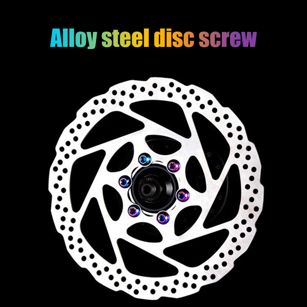 12x Bike Disc Brake Rotor Bolts T25 M5x10mm Alloy Steel Screws (Multicolor)