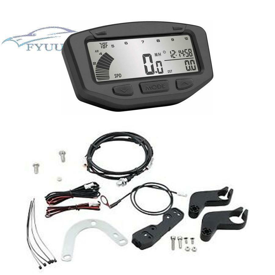 Motorcycle Vapor Digital Gauge Speedometer Temp & Distance Gauge Mph/Kph 752-119