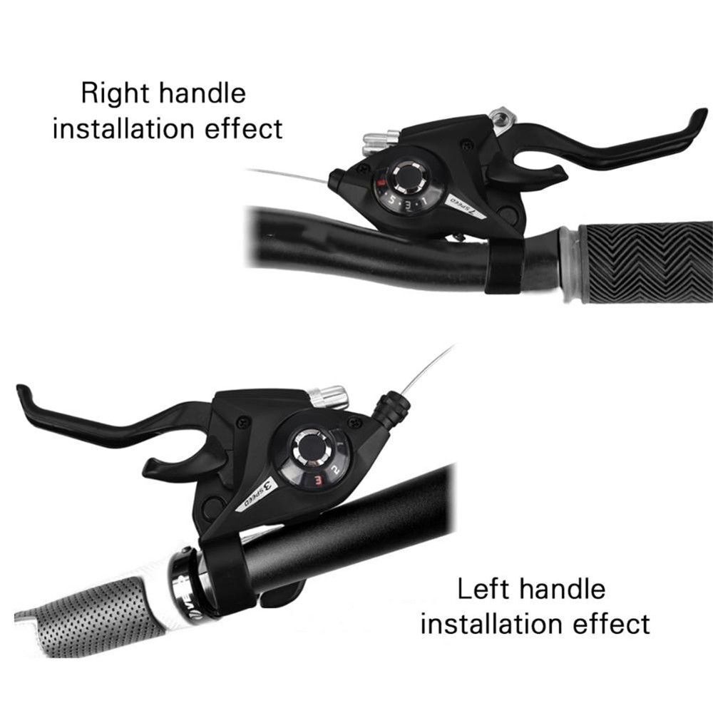 Black Durable 3 Speed V-Brake Brake Shifter Sets Speed Set Bike Accessories