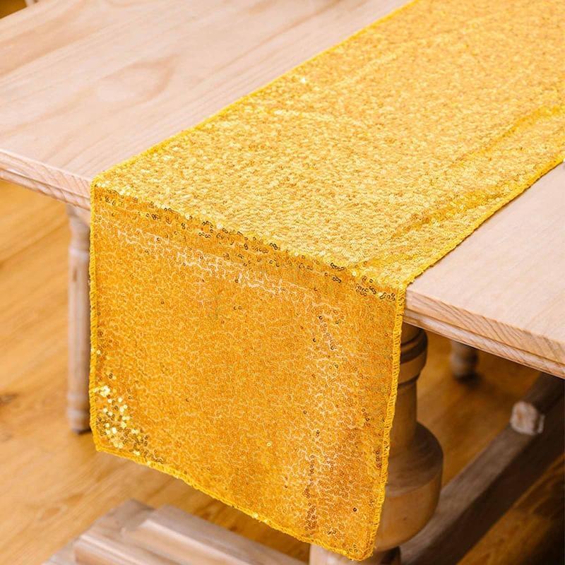 Sequin Table Runner Home Decor Long Glitter Table Runner for Wedding Party