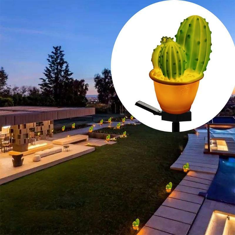 Cactus Shaped Garden Light Villa LED Luminous Lawn Landscape Plug In-ground Lamp