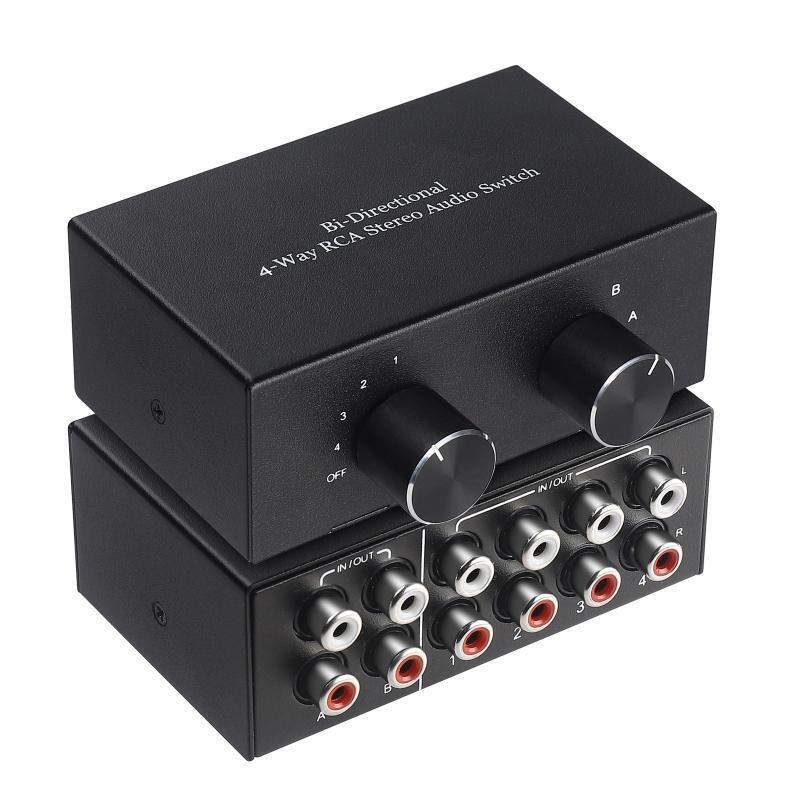 R/L Stereo Switcher Left And Right Channel Audio Switch 4 In 2 Out / 2 In 4 Out
