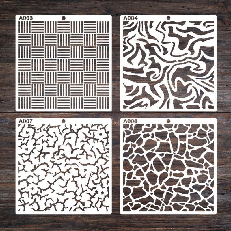 16Pieces Drawing PET Templates Art Geometric Stencils Kit for Room Decorations