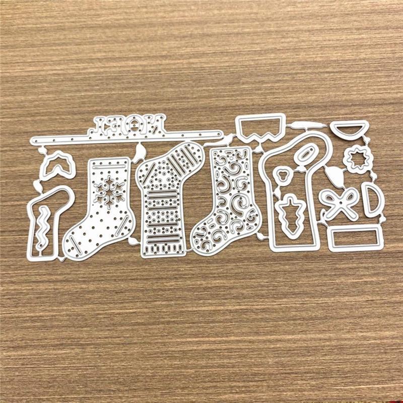 Christmas Socks Metal Cutting Dies Stencil Scrapbooking DIY Album Stamp Emboss