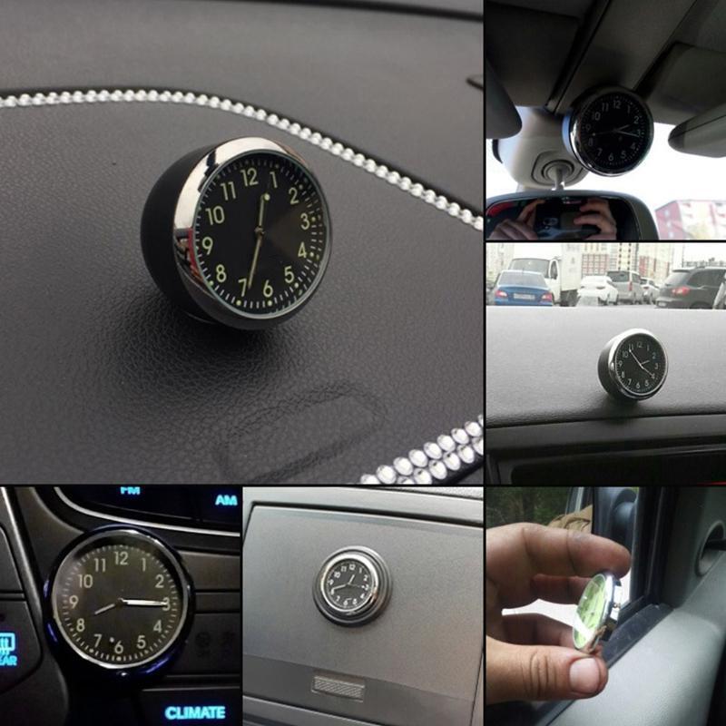 Mini Luminous Car Quartz Clock Exquisite Digital Clock Universal Pocket Stick-On