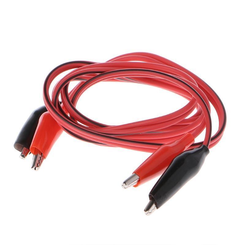 Dual Red & Black Test Leads with Crocodile Clips Alligator Jumper Cable Wire