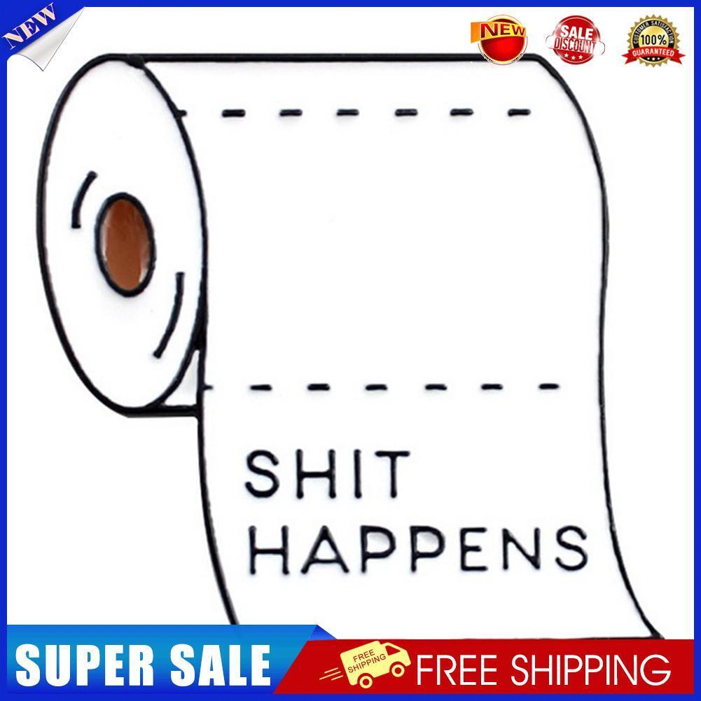 Creative Toilet Roll Paper Brooch Badges Jacket Backpack Decor Pins (White)