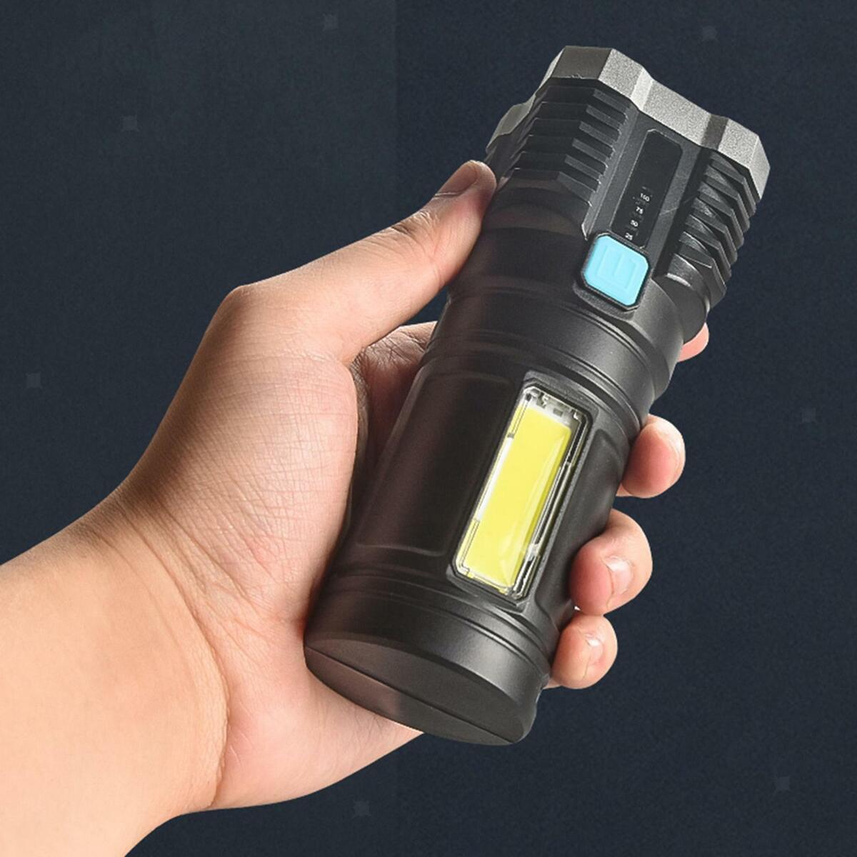 LED Flashlight USB Handheld Torch Outdoor Emergency Gear Hiking
