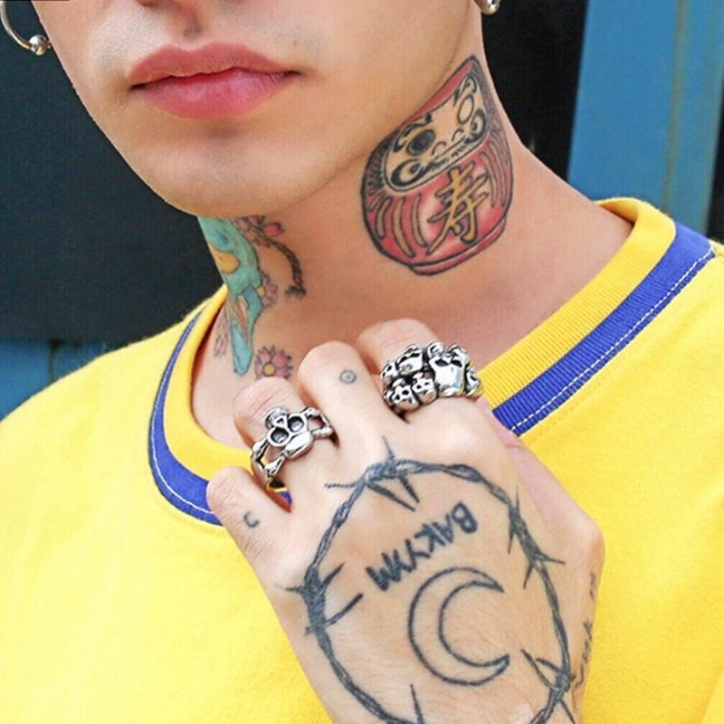 Personality Domineering Ghost Head Opening Adjustable Ring Fashion Jewelry Gift