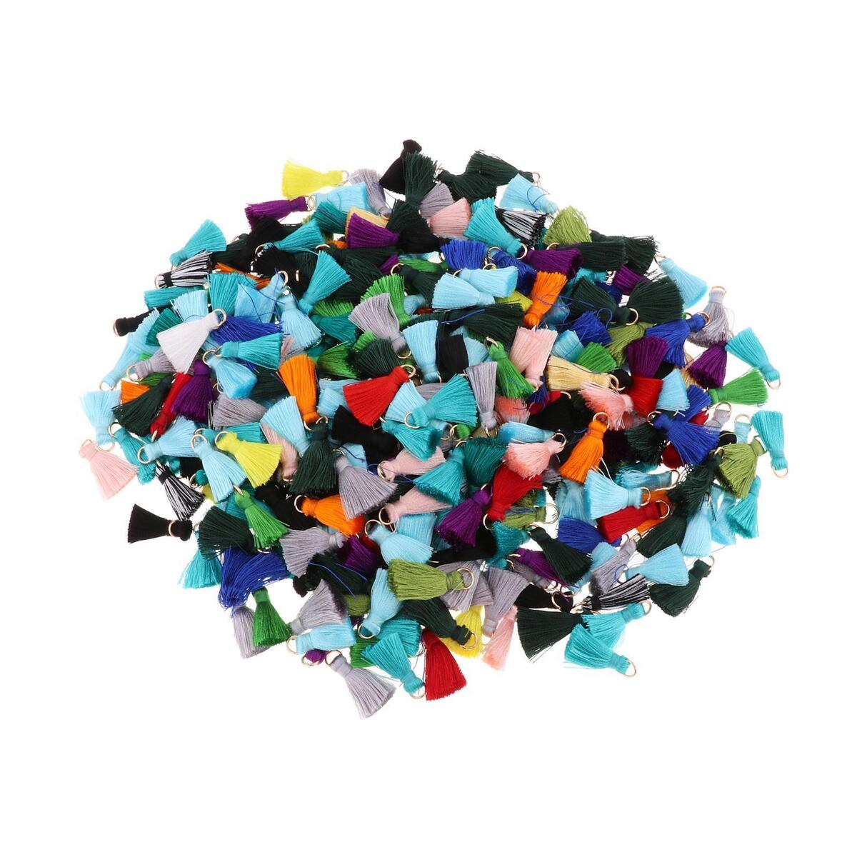 Set of 100 Tassel Mixed Color DIY Jewelry Making Crafts Elegant with Ring