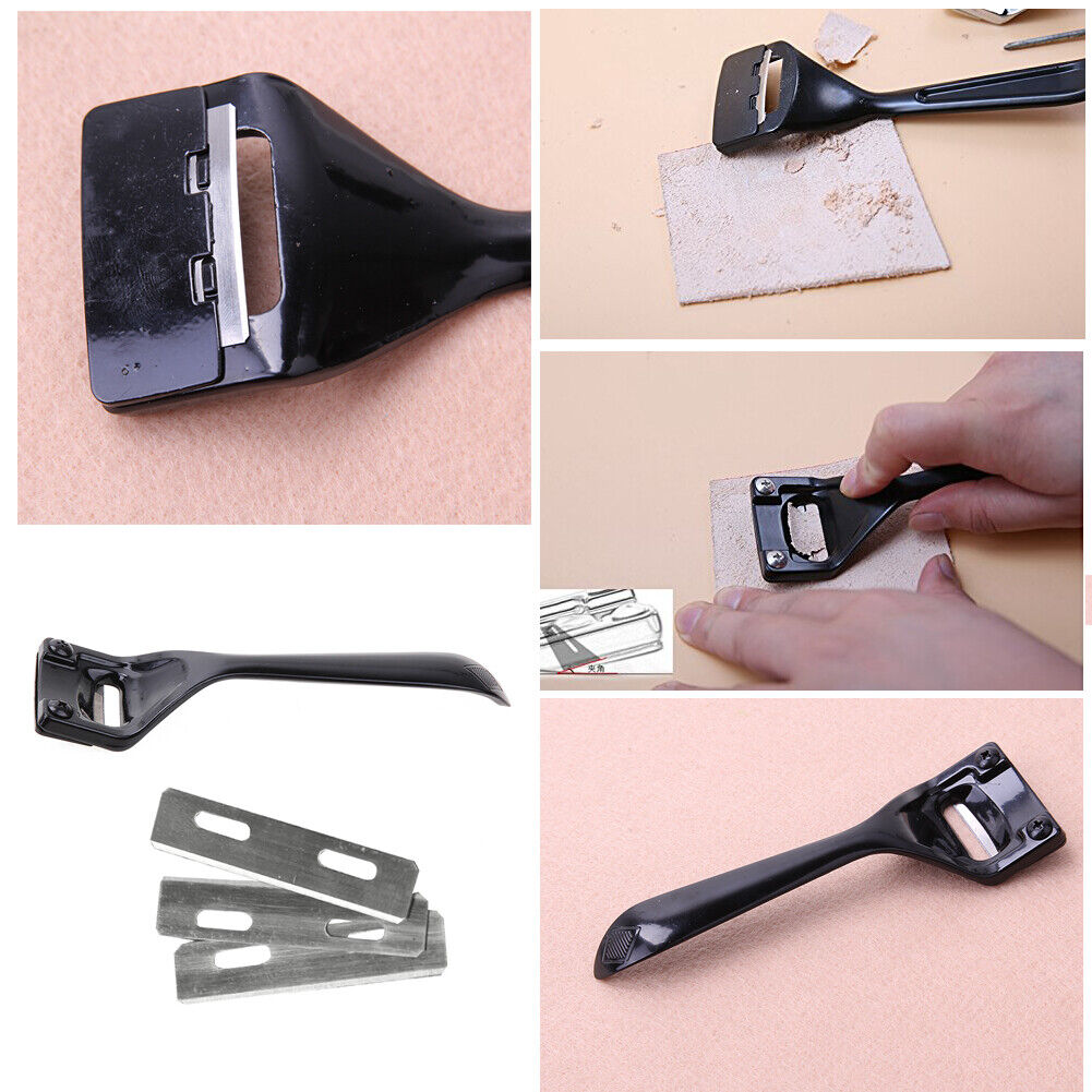 Leather Super Edge Skiving Skiver Metal w/ 3 Blades Folds Seams Tool(Black)