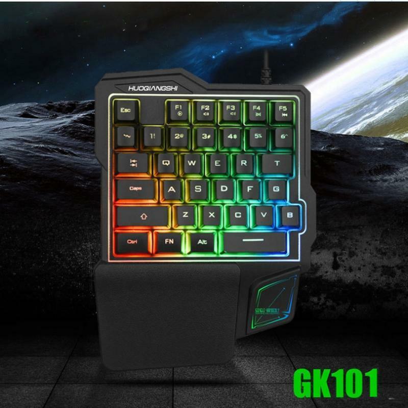 G101 Game Keyboard One-handed Wired 35-Key RGB Luminous Gaming Mechanical Keypad