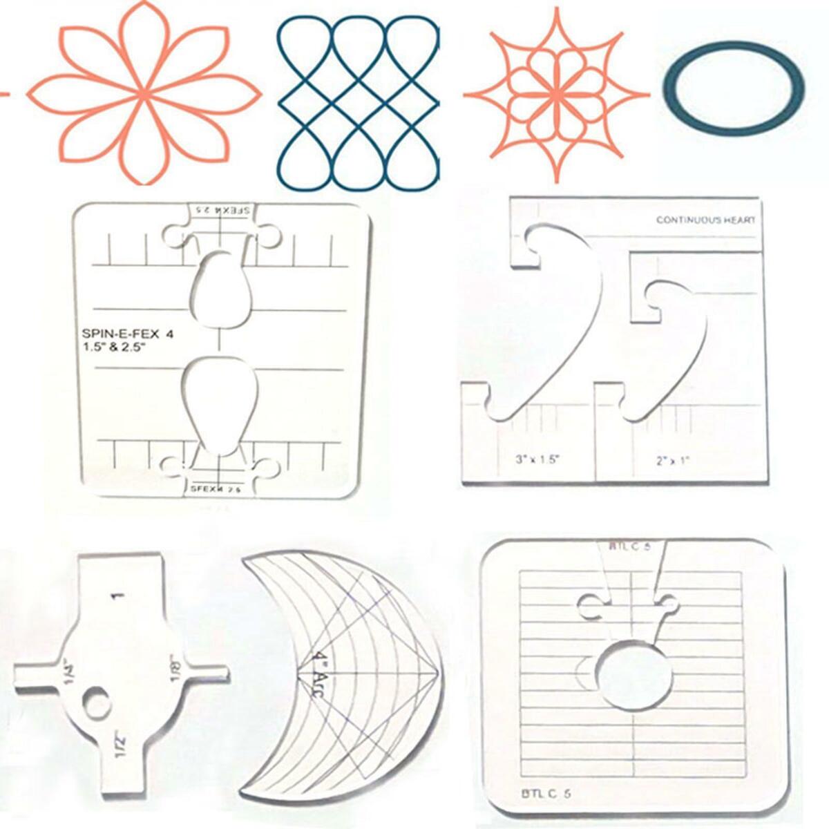 Quilting Templates Set DIY Frames Domestic Sewing Cloth Ruler for