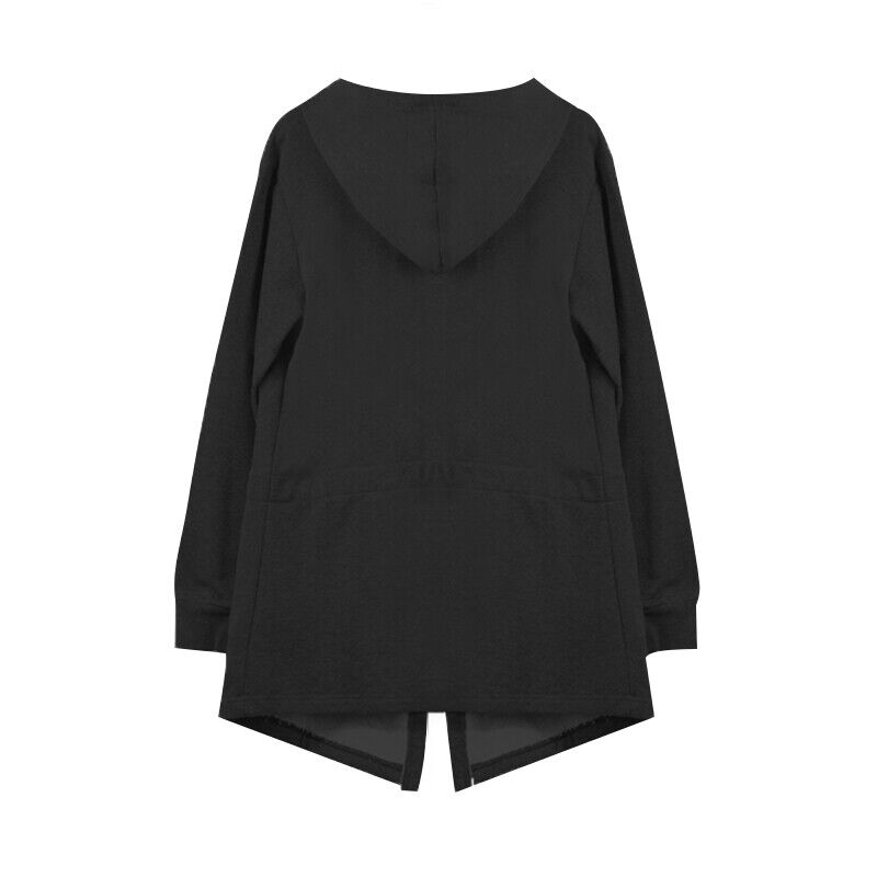 Men's Hooded long Sleeve Cloak Cardigan Outwear Casual Hoodies(Black)(3XL)-