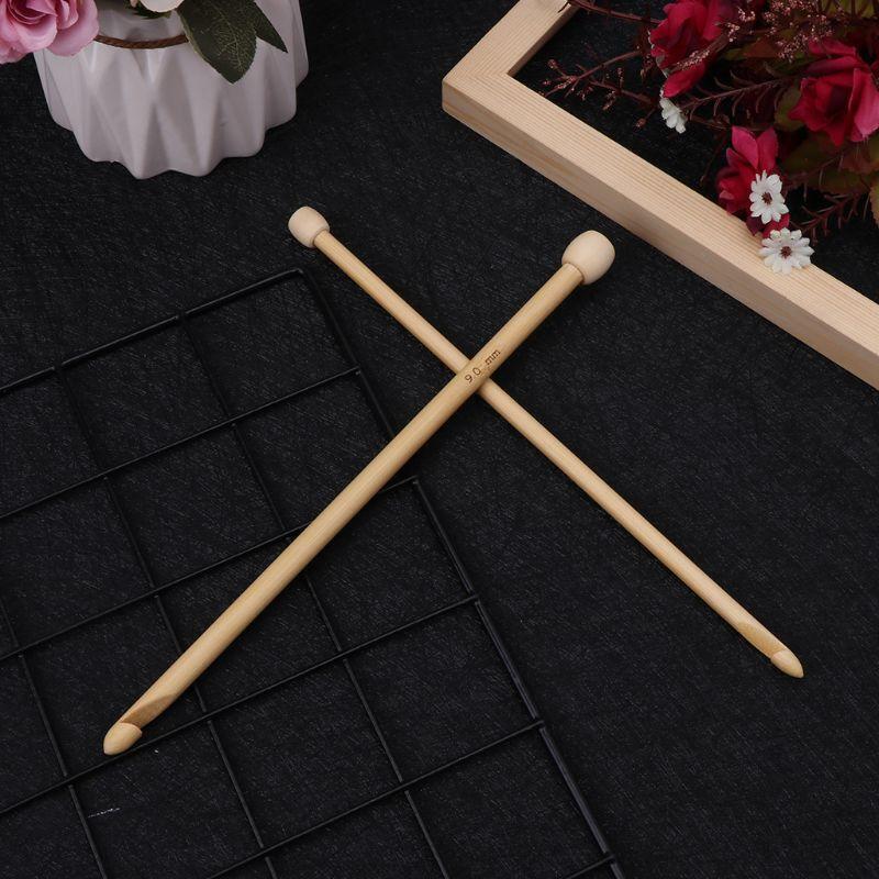 12Pcs 9.8in Bamboo Crochet Hook Set Knitwear DIY Tool Yarn Weave Craft Knitting