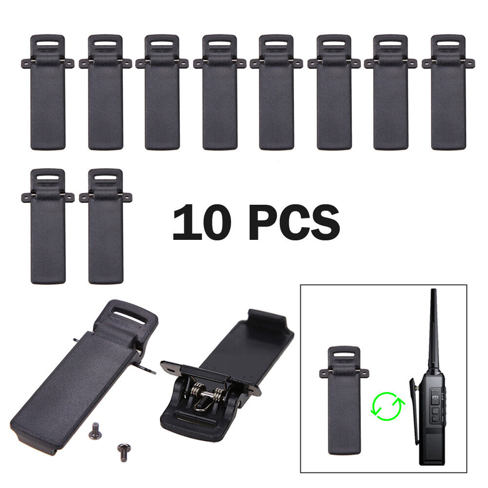 10Pcs Walkie Talkie Spare Part Back Belt Clip for Baofeng 2-way Radio UV5R