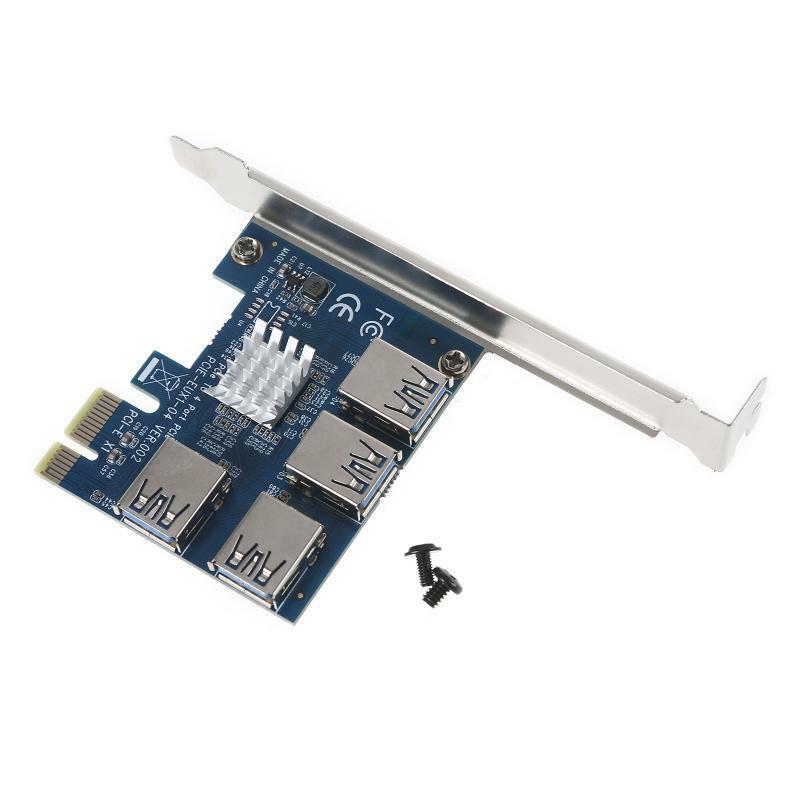 PCI-E 1x to 4x Adapter Board Extension Card PCI-E 1 to 4 USB 3.0 Adapter Card