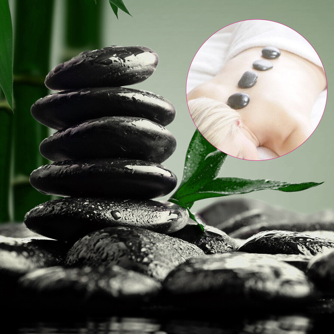 12pcs Massage Master Hot Stone Toe Spa Massage Kit Basalt Rock Asst Relaxing Li