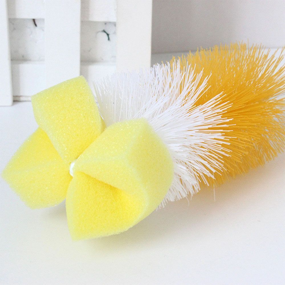 2PCS Home Head Washing Spout Cup Rotating Clean Sponge Bottle Brush Baby Nipple