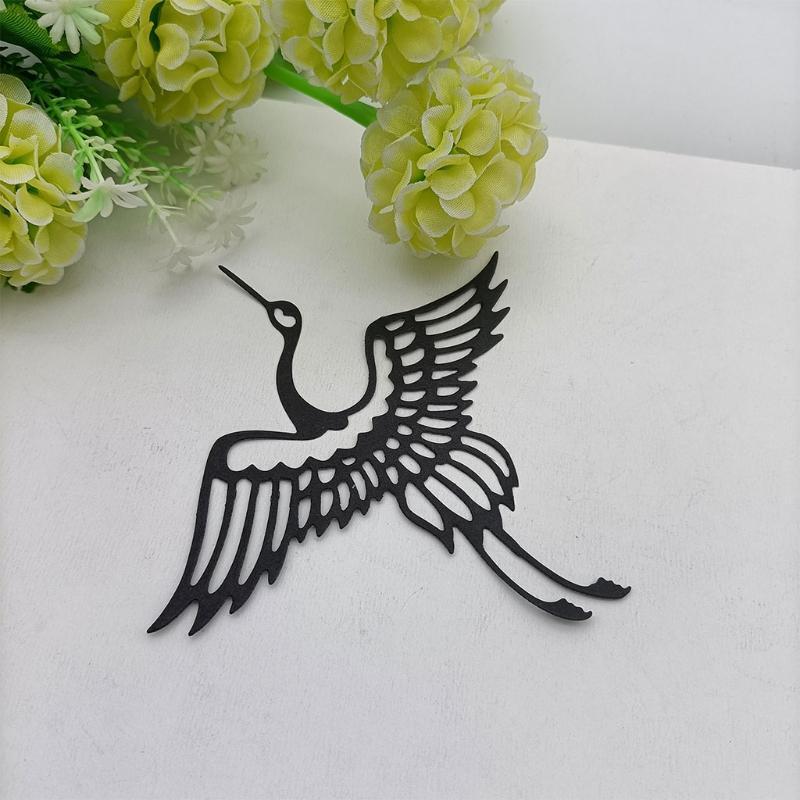 Metal Red-crowned Crane Cutting Dies Embossing Stencils Template Card Making DIY