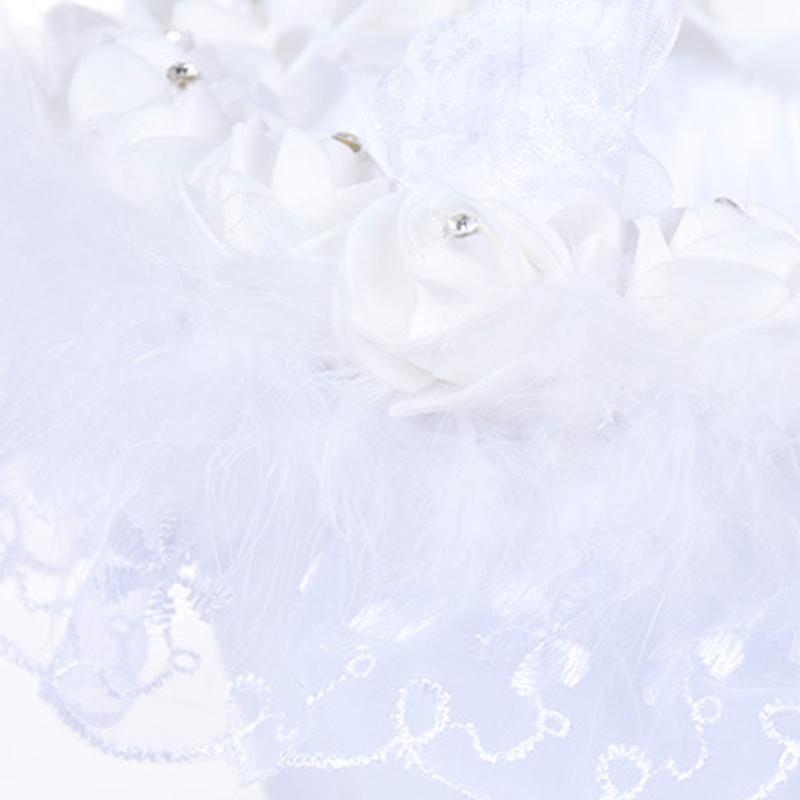 Flower Basket for Wedding Ceremony Ostrich Fluff Lace Faux Flowers Decor