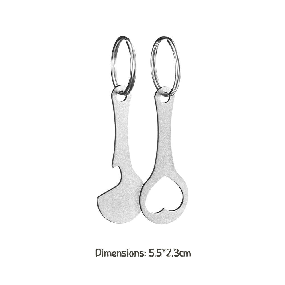 2pcs Metal Keychain Shopping Cart Tokens Accessories Key Ring Hook (C)