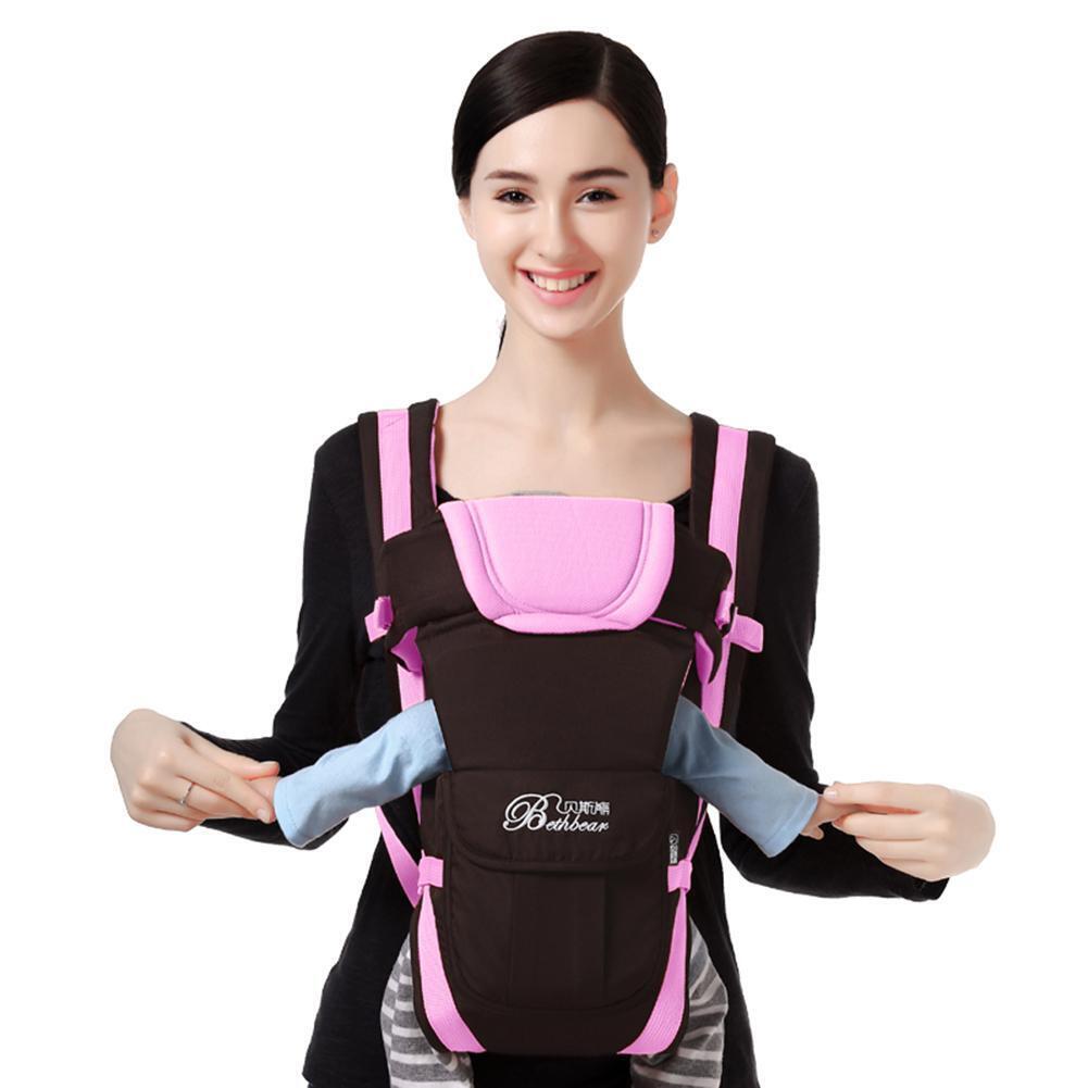 0-24M Breathable Front Facing Baby Carrier Infants Sling Backpack (Pink)