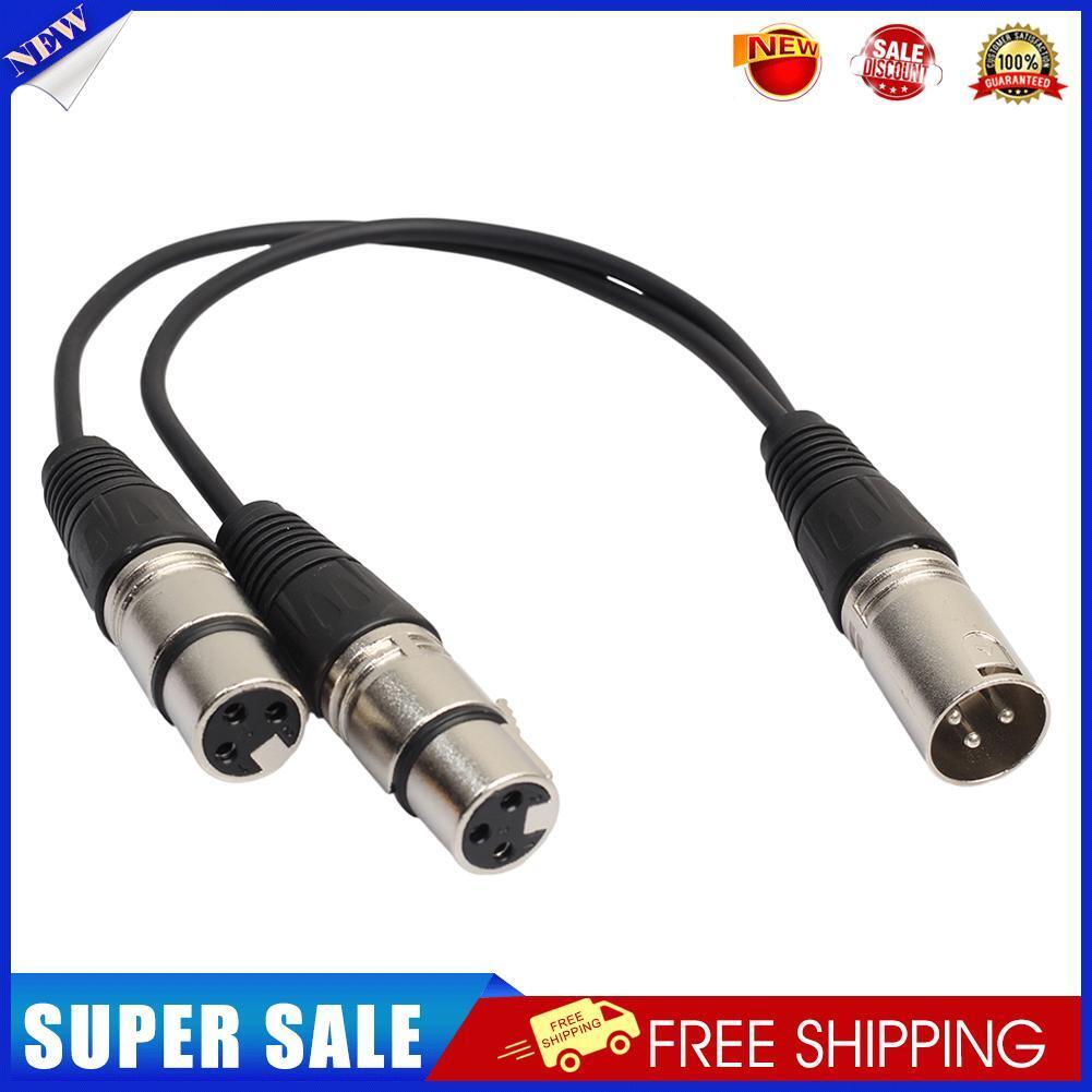 XLR 3 Pin Male to 2 XLR Female Connector Microphone Extension Cable Cord S